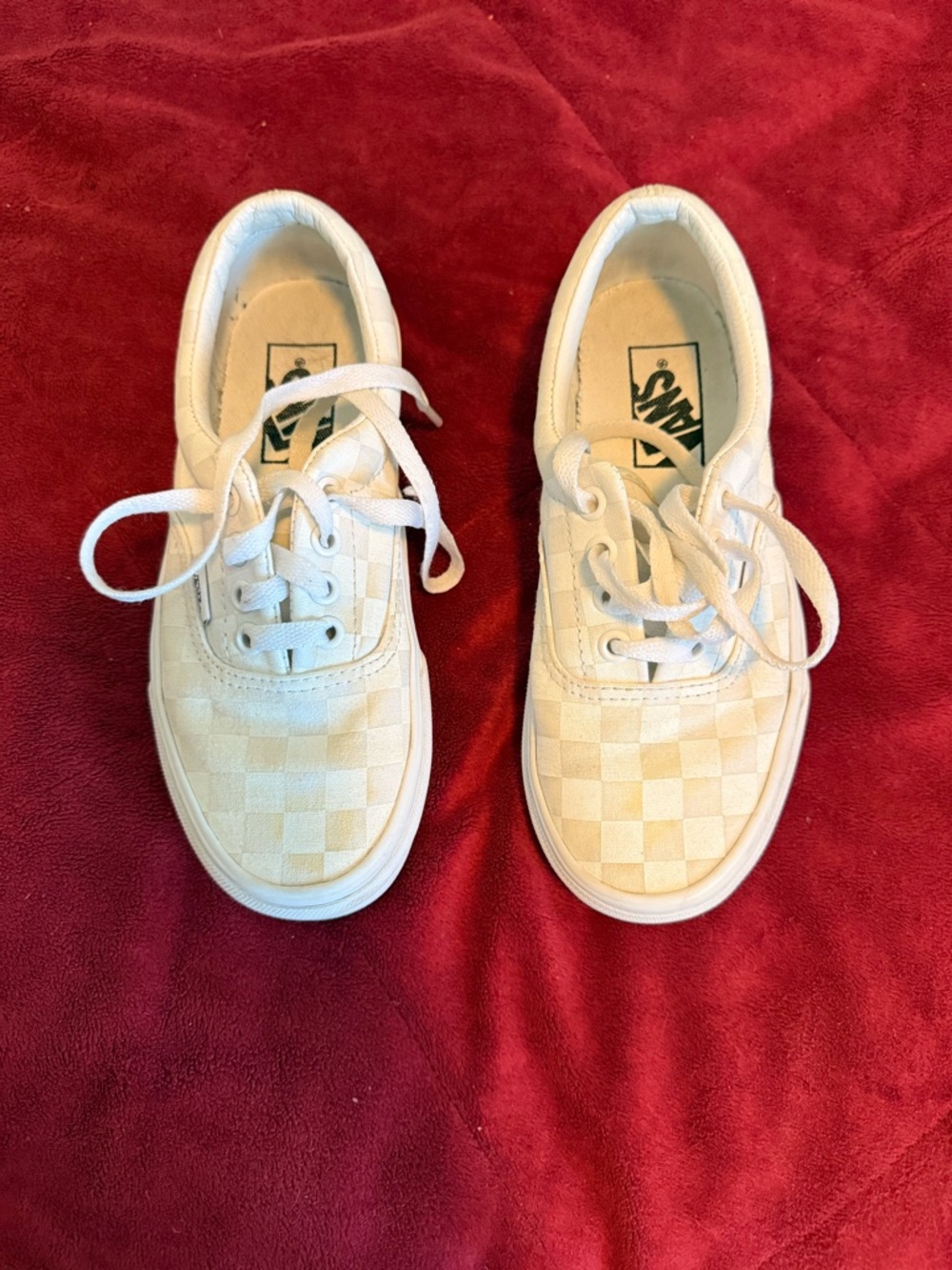 Vans Kids Checkerboard Sneakers in Off-White